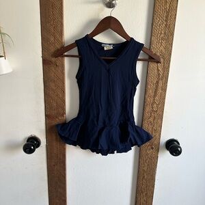 Vintage Danskin Girls Size 10 Navy Skirted Leotard Dance Made in USA 100% Nylon